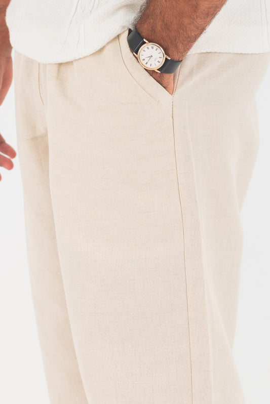 BEIGE LINEN PANTS