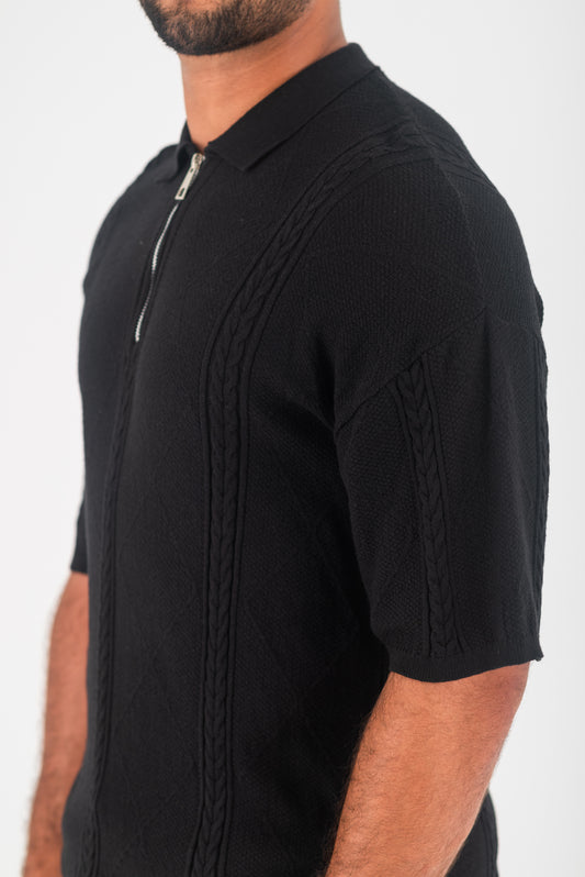 KNITTED T-SHIRT BLACK