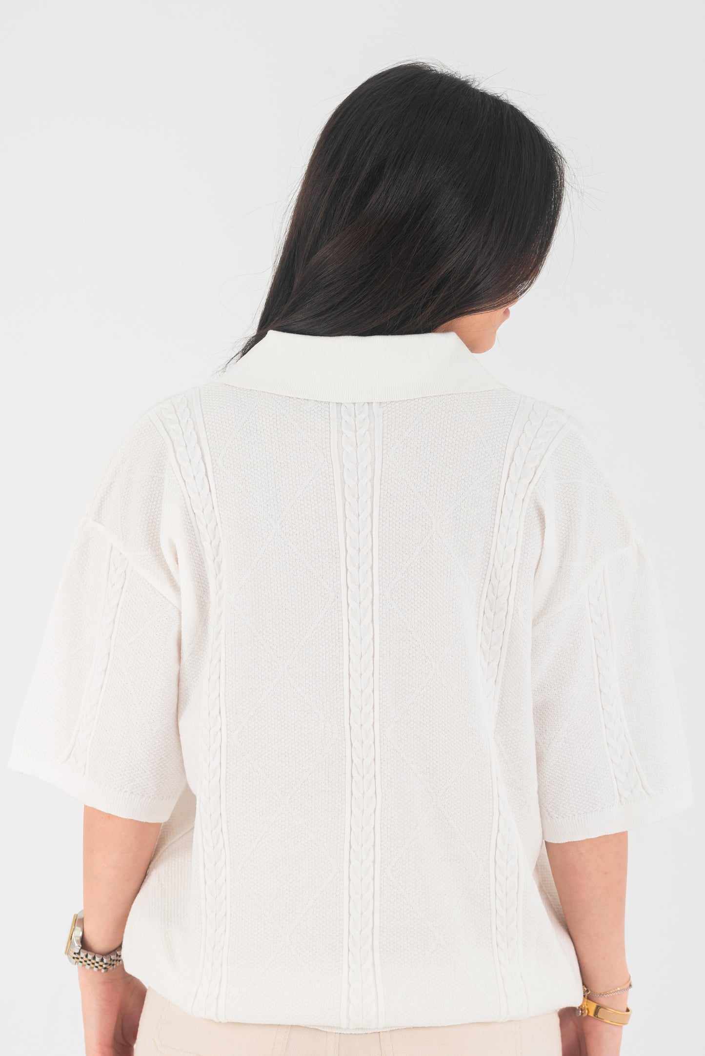 KNITTED T-SHIRT WHITE