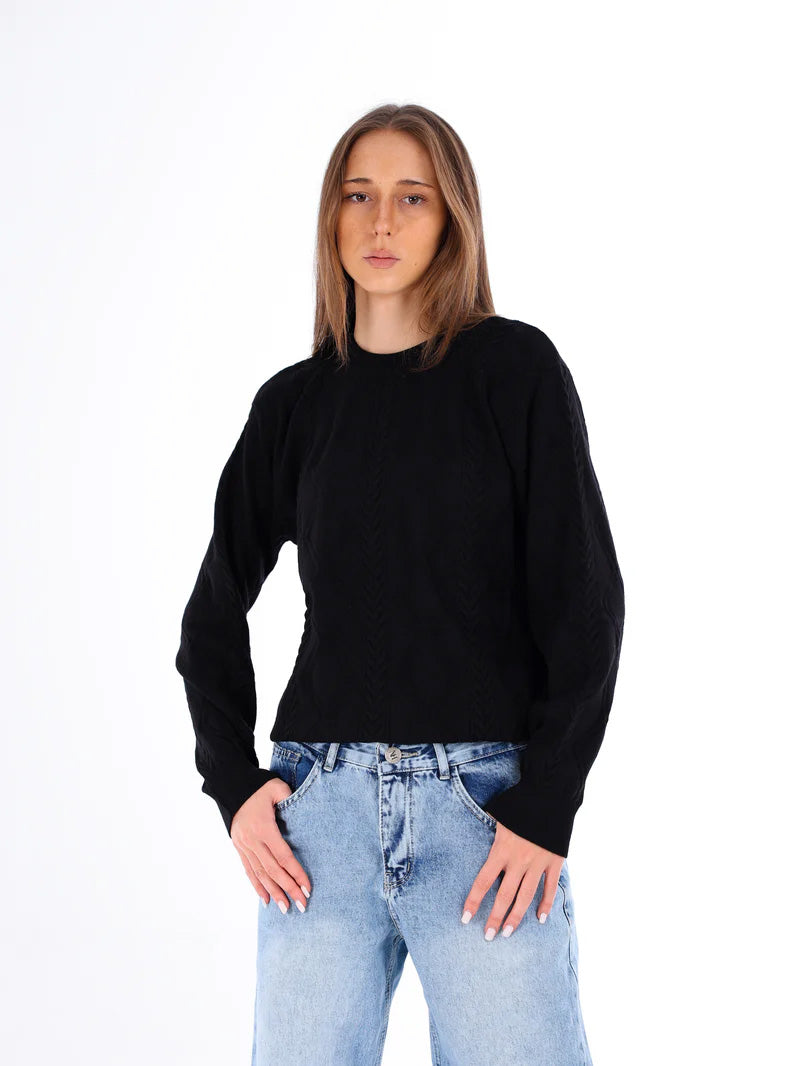 KNITTED PULLOVER BLACK