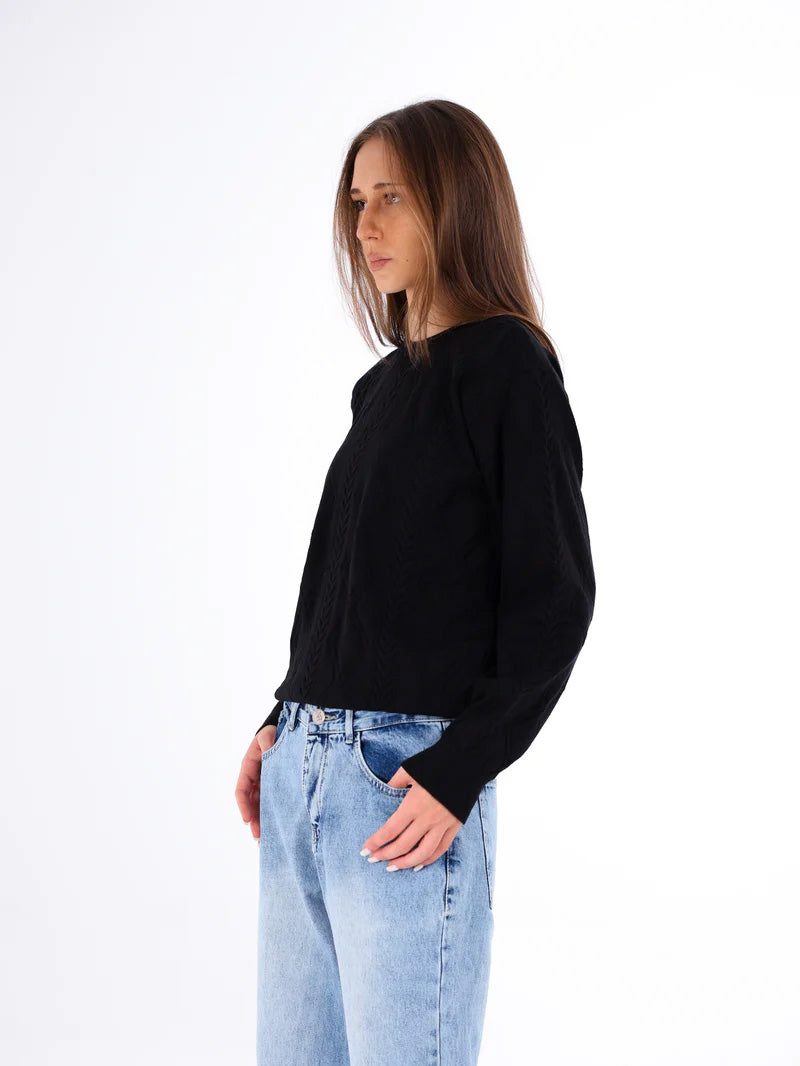 KNITTED PULLOVER BLACK