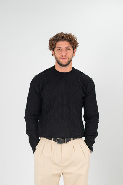 KNITTED PULLOVER BLACK