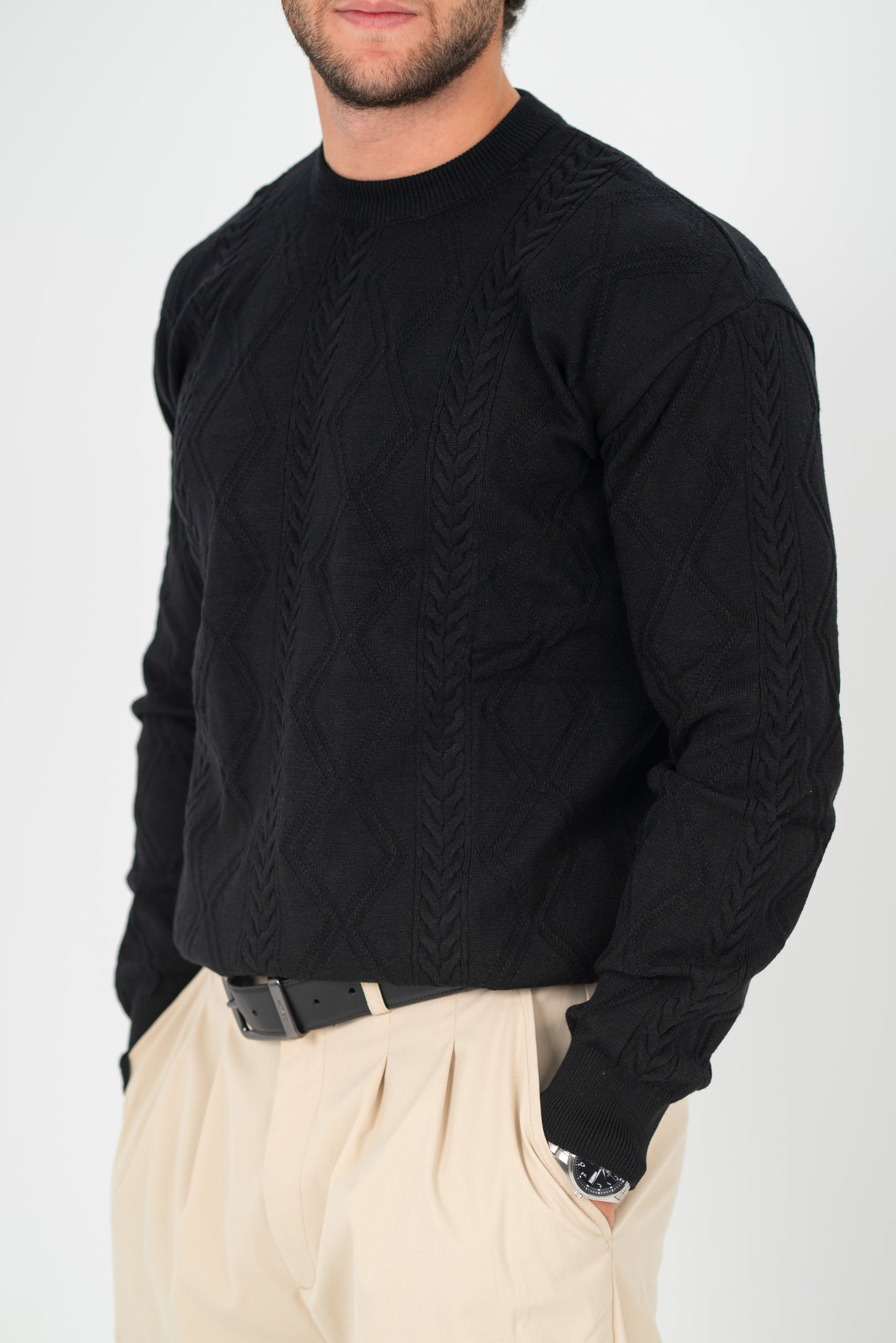 KNITTED PULLOVER BLACK