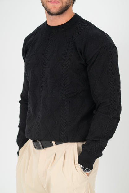 KNITTED PULLOVER BLACK