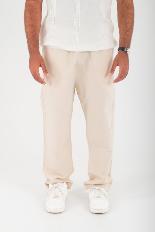 BEIGE LINEN PANTS