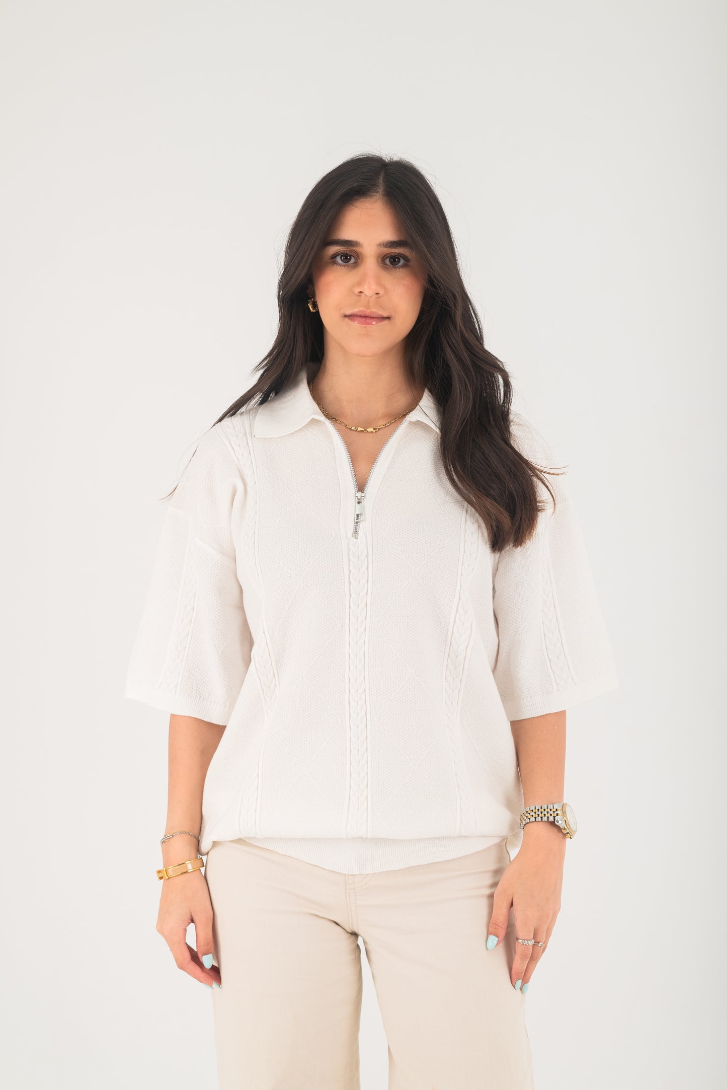 KNITTED T-SHIRT WHITE