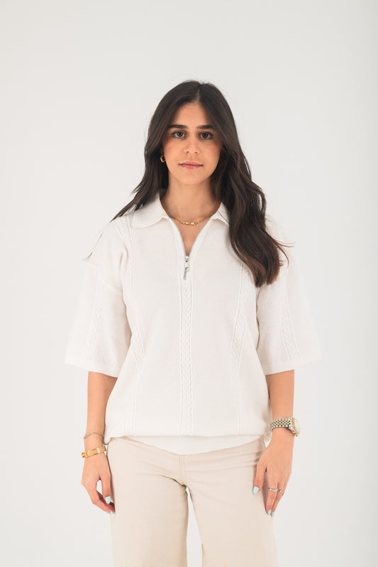 KNITTED T-SHIRT WHITE