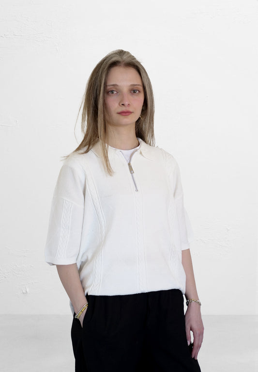 KNITTED T-SHIRT WHITE